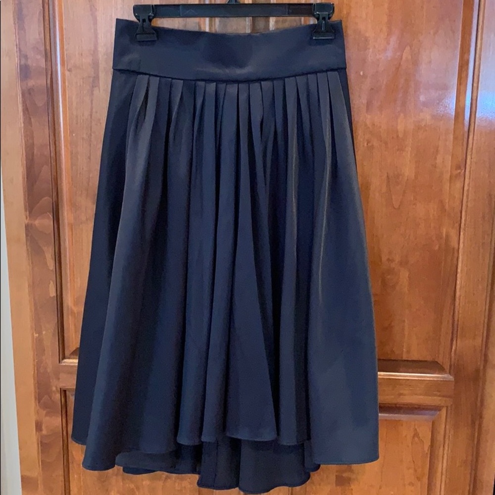 Designer Black Pleated High Low Skirt